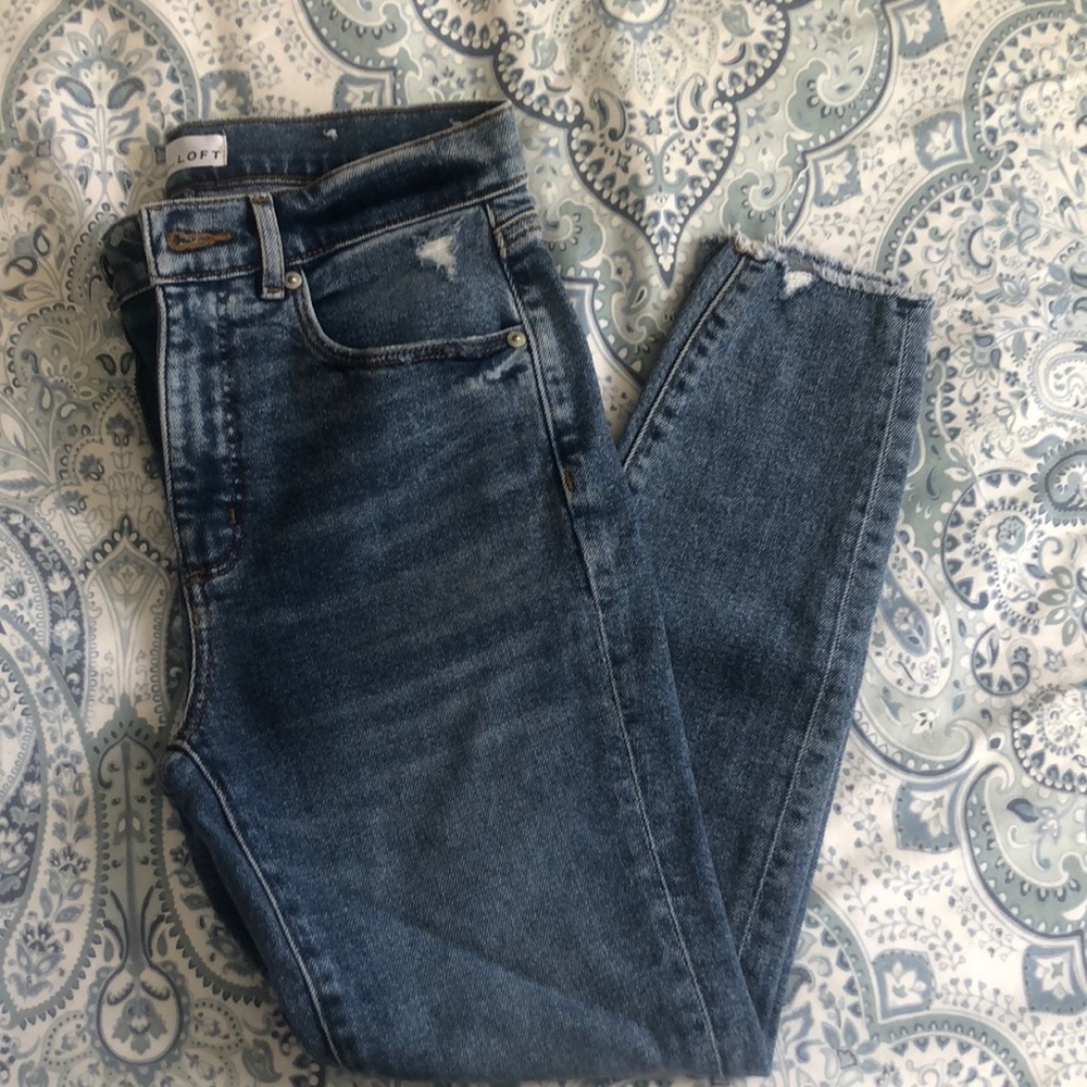 Loft High Waist Skinny Ankle jeans